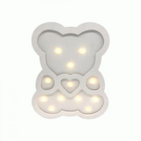 Apeyron Ночник св/д &quot;Мишка&quot; 0.3W 85lm теплый белый 3000K 2K 2хLR03 МДФ 240х33х298 12-176