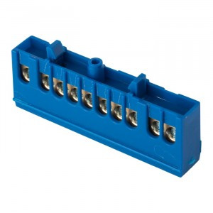 EKF Шина N "Ноль" (нул.) N 6х9мм 10 отв. латунь желтый изолятор на DIN-рейку розн. стикер PROxima sn