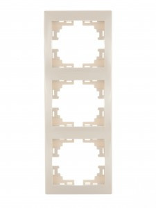 Lezard Мира рамка 3 мест. (б/вст, вертик.) крем. (PC) 701-0300-153