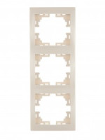 Lezard Мира рамка 3 мест. (б/вст, вертик.) крем. (PC) 701-0300-153