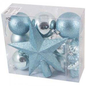 Набор Шары + звезда SYCB17-520, 18 шт/набор 8 см, 7 см, 6 см, 4 см, звезда 21 см Волшебная страна