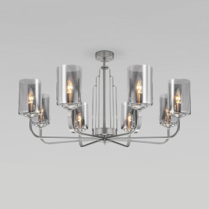 Eurosvet люстра 8x60W E14 800х800х450 мет серый/сатин-никель Defi 60138/8 Умный дом a060904