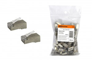 TDM Разъем RJ-45 FTP для кабеля кат. 6, 8P8C пакет (в уп. 100шт, цена за уп.) (6!) SQ0561-0003