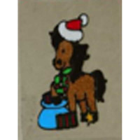 Наклейка на стекло А101 Лошадка с мешком 15*20см (12)