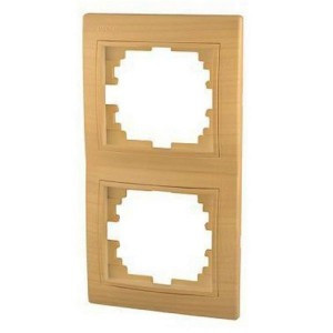 "Lezard Мира рамка 2 мест. (б/вст, вертик.) ясень (PC) 701-4700-152