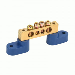 REXANT Шина N "Ноль" (нул.)  8х12мм 4 отв. 160A, инд.шк 11-2331