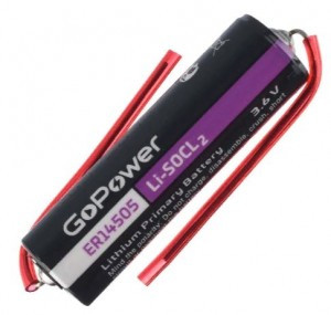 Элемент питания GoPower 14505 Li-SOCl2 3.6V с выводами PC1(1/10/500)