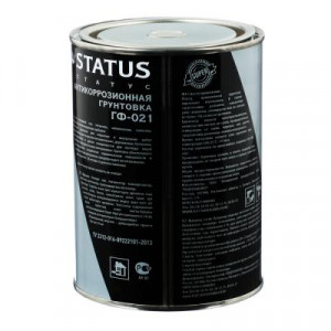 Краска STATUS Грунт ГФ-021 Серый 0,8кг (для металл.,дерев.,бетонных,и др. поверхностей)