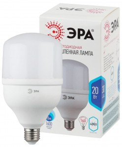 ЭРА стандарт высокомощн. E27 20W(1600lm) 4000K 4K 144x80 POWER T80-20W-4000-E27 2941