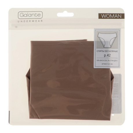 GALANTE Трусы-слипы женские бесшовные, р.42, 95%вискоза, 5%спандекс, бежевый, НБ25-9