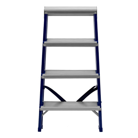 Стремянка двусторонняя 4 ступени, стальная, Сибртех