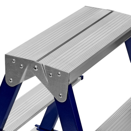 Стремянка двусторонняя 4 ступени, стальная, Сибртех