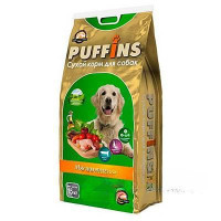 Пуффинс сухой для собак 15 кг Мясное ассорти