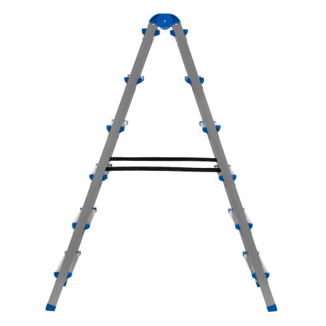 Стремянка двухсторонняя 6 ступеней, сталь профиль, стальные ступени, Сибртех