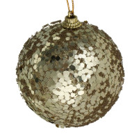 СНОУ БУМ Елочная игрушка шар, диаметр 8 см, золотой, пластик