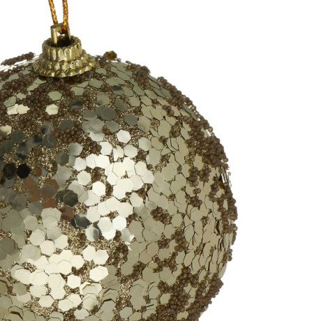 СНОУ БУМ Елочная игрушка шар, диаметр 8 см, золотой, пластик