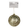 СНОУ БУМ Елочная игрушка шар, диаметр 8 см, золотой, пластик