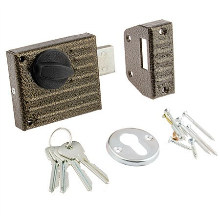 Замок накл ЗН-1-2.1 Зенит (Бронза)  прямоуг. ригель, 4 англ.ключа   \24