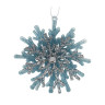 СНОУ БУМ Подвеска декоративная "Снежинка" 12 см, пластик, глиттер, голубой