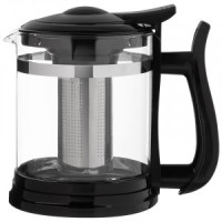 Чайник заварочный 1600мл, стекло/нерж.сталь, пластик.ручка, чёрный, Fabriano 910130 Mallony