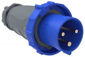 IEK MAGNUM силовая вилка CEE переносная ССИ-033 63А-6ч/200-250В 2Р+РЕ IP67  PSN01-063-3