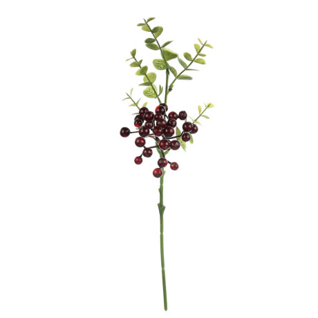 LADECOR Ветка с ягодами искусственная, 34 см, пластик, ткань