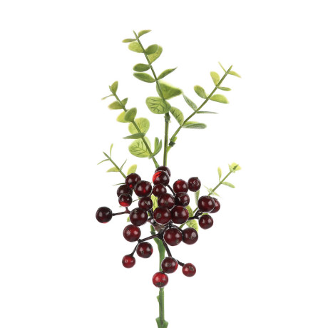 LADECOR Ветка с ягодами искусственная, 34 см, пластик, ткань