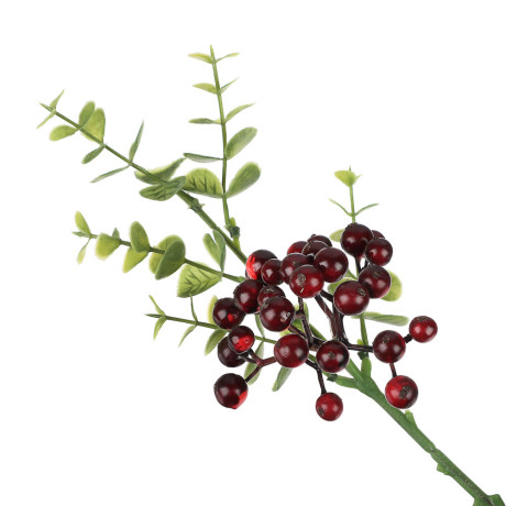 LADECOR Ветка с ягодами искусственная, 34 см, пластик, ткань
