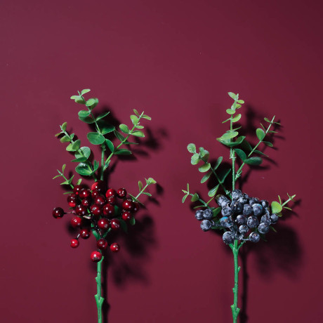 LADECOR Ветка с ягодами искусственная, 34 см, пластик, ткань