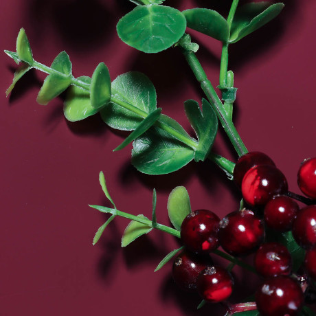 LADECOR Ветка с ягодами искусственная, 34 см, пластик, ткань