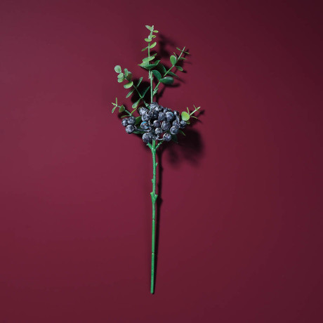 LADECOR Ветка с ягодами искусственная, 34 см, пластик, ткань