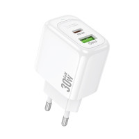 hoco. Зарядное устройство модель CS55A, USB+C 30W, цвет: белый