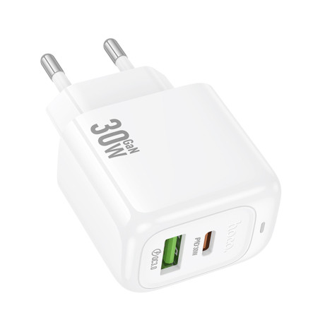 hoco. Зарядное устройство модель CS55A, USB+C 30W, цвет: белый
