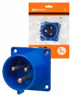 TDM вилка силовая 623 стационарная СУ 2Р+РЕ 32А 220В IP44  SQ0607-0004