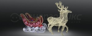 Фигура олени с санями 350x195  503-112 Neon Night