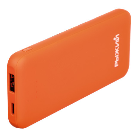Рыжий Аккумулятор мобильный, 5000 мАч, USB, 2А, прорезиненное покрытие