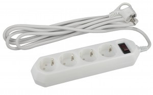 ЭРА сет. удл.-фильтр USF ПВС 3х0.75 4роз. 1.5м 10А (земля, термореле) PP/БЕЛЫЙ USF-M-4es-1,5m-W