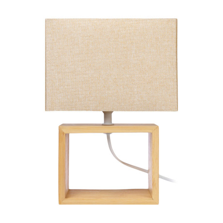 BY Светильник переносной настольный Бари, 27 см, E14, 40Вт, 230В бамбук, металл, текстиль, бежевый