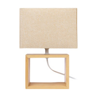 BY Светильник переносной настольный Бари, 27 см, E14, 40Вт, 230В бамбук, металл, текстиль, бежевый