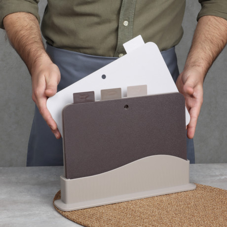 SATOSHI Набор досок разделочных на подставке 5пр 30х24х0,2см, пластик