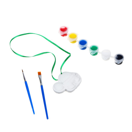 FLOMIK Фигуры для раскрашивания в форме зверят, 10 шт., краски, кисть, палитра в компл., ПВХ-банка