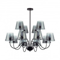 LUMION 6570/12C MODERNI LN25 черн./дымчатый/мет./стекло люстра G9 12x20W 220V SMOKY