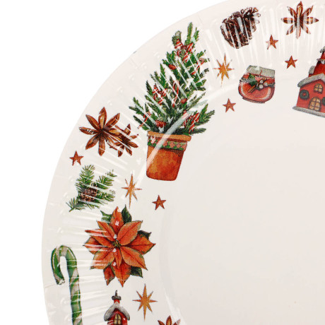 Набор бумажных тарелок Новогоднее настроение, 6 шт d=180 мм