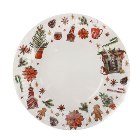 Набор бумажных тарелок Новогоднее настроение, 6 шт d=180 мм