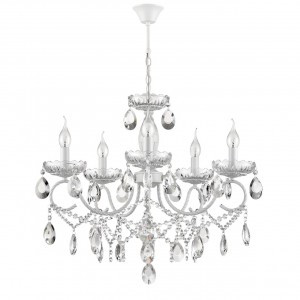 LUMION 8189/5 CLASSI LN25 бел.,  мет./хрусталь Люстра E14 5x40W 220V SNOW