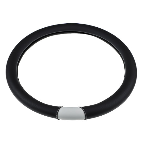 ЕРМАК Оплетка руля, экокожа, черный, белая вставка, размер М