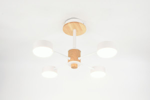 General Люстра 4GX53 50W 440х625 230V белый, мет/дер Элизиум без пульта IP20 662331