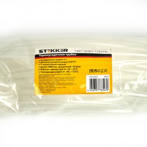 Stekker термоусадка трубка ТУТ 6/3 мм 1м  прозрачная, уп 50!!, цена за 1 шт HST-630-100TR 49010