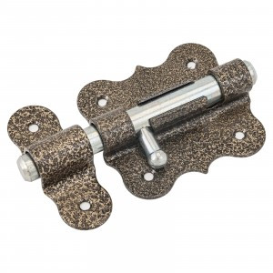 Засов Домарт дверной фигурный ЗДФ- 80 бронза антик10)