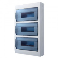 Lezard LUXRAY бокс (корпус) пластик ЩРН-П-36 мод. навесной БЕЛЫЙ с дымчатой дверцей IP40